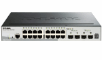 Коммутатор D-LINK DGS-1510-20/A1A, PROJ L2+ Smart Switch with 16 10/100/1000Base-T ports and 2 1000Base-X SFP ports and 2 10GBase-X SFP+ ports.16K Mac address, 8