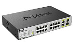 Коммутатор D-LINK DES-1018MP/A1A, 16 Ports 10/100 Mbps PoE + 2 10/100/1000BASE-T/SFP Combo Ports Unmanaged Switch