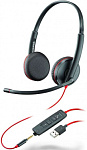 1863350 Наушники с микрофоном Plantronics Blackwire C3225 черный/красный 1.5м накладные оголовье (209747-201)