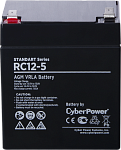 1000527455 Аккумуляторная батарея SS CyberPower RC 12-5 / 12 В 5 Ач Battery CyberPower Standart series RС 12-5, voltage 12V, capacity (discharge 20 h) 5Ah, max.
