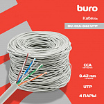 1626491 Кабель сетевой Buro BU-CCA-042 UTP 4 пары cat5E solid 0.42мм CCA 305м серый