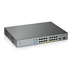 GS1300-18HP-EU0101F Коммутатор Zyxel Networks PoE+ для IP-видеокамер Zyxel GS1300-18HP, rack 19", 17xGE (16xPoE+), 1xSFP, бюджет PoE 170 Вт, дальность передачи питания до 250 м, повышен