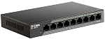 Коммутатор D-LINK DSS-100E-9P/A1A, L2 Unmanaged Surveillance Switch with 8 10/100Base-TX ports and 110/100/1000Base-T port(8 PoE ports 802.3af/802.3at (30 W), Po