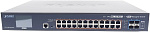 1000467273 Коммутатор Planet L2+/L4 24-Port 10/100/1000T 802.3at PoE + 4-Port 10G SFP+ Managed Switch with Color LCD Touch Screen, Hardware Layer3 IPv4/IPv6