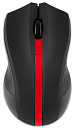 412861 Мышь Оклик 615MW черный/красный оптическая (1200dpi) беспроводная USB для ноутбука (3but)