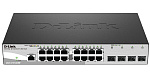 DGS-1210-20/ME/A1A Коммутатор D-LINK Managed L2 Metro Ethernet Switch 16x1000Base-T, 4x1000Base-X SFP, Surge 6KV, CLI, RJ45 Console