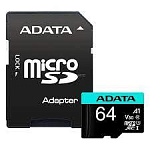 1325549 Карта памяти MICRO SDXC 64GB W/ADAP. AUSDX64GUI3V30SA2-RA1 ADATA