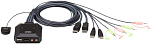 1000522469 2-портовый, USB, DisplayPort, кабельный KVM-переключатель с пультом удаленного переключения порта, разрешение 2560 x 1600 при 60 Гц/ 2 PORT HDMI KVM
