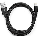 1427683 Gembird Кабель USB 2.0 Cablexpert CC-ApUSB2bk1m, AM/Lightning 8P, 1м, нейлоновая оплетка, алюминиевые разъемы, черный, пакет