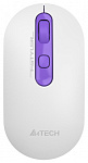 1599022 Мышь A4Tech Fstyler FG20S Tulip белый/фиолетовый оптическая (2000dpi) silent беспроводная USB для ноутбука (4but)
