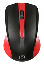 997828 Мышь Оклик 485MW черный/красный оптическая (1600dpi) беспроводная USB для ноутбука (3but)
