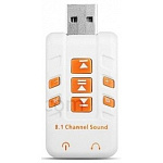 1350122 ORIENT AU-01PL (W) USB адаптер для микрофона и наушников комбинированная расцветка (Белый)
