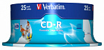 44545 Диск CD-R Verbatim 700Mb 52x Cake Box (25шт) Printable (43439)