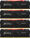 1000632786 Память оперативная/ Kingston 32GB 3200MHz DDR4 CL16 DIMM (Kit of 4) FURY Beast RGB