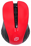 368631 Мышь Оклик 545MW черный/красный оптическая (1600dpi) беспроводная USB для ноутбука (4but)