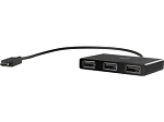 Z6A00AA HP USB-C to 3 USB-A Hub (Elitebook x360/820G4/830G6/840G4 G6/850G4 G6/745G4/755G4/725G4/ZBook 14uG6/15uG6/15G6/17G6/Probook 640G3 G5/650G3 G5/655G3/ 4