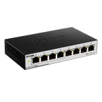 D-Link DGS-1100-08/B1A, L2 Smart Switch with 8 10/100/1000Base-T ports.8K Mac address, 802.3x Flow Control, Port Trunking, Port Mirroring, IGMP Snoopi