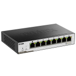 D-Link DGS-1100-08PD/B1A, L2 Smart Switch with 7 10/100/1000Base-T ports and 1 10/100/1000Base-T PD port.8K Mac address, 802.3x Flow Control, Port Tru