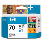 C9404A Печатающая головка HP 70 для DesignJet Z2100/Z5200/Z5400 ,матово-черная + голубая (просрочен рекомендуемый срок годности!!)