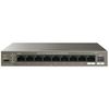 173229 Коммутатор Tenda TEG1110PF-8-102W Коммутатор неуправляемый PoE, 10 портов 10x100 Мбит/с, 2x1 Гбит/с, PoE 8х99 Вт, настольный