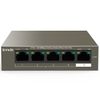 173216 Коммутатор Tenda TEF1105P-4-38W Коммутатор неуправляемый PoE, 5 портов 5x100 Мбит/с, PoE 4х15 Вт (до 35 Вт), настольный
