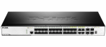 D-Link DGS-3000-28SC/A1A, L2 Managed Switch with 20 100/1000Base-X SFP ports and 4 100/1000Base-T/SFP combo-ports and 4 10GBase-X SFP+ ports.16K Mac a