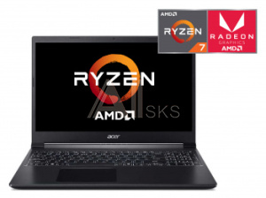 1217410 Ноутбук Acer Aspire 7 A715-41G-R1JL Ryzen 7 3750H/8Gb/SSD256Gb/nVidia GeForce GTX 1650 4Gb/15.6"/IPS/FHD (1920x1080)/Windows 10/black/WiFi/BT/Cam