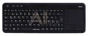 1001264 Клавиатура Hama R1173091 черный USB беспроводная slim Multimedia для ноутбука Touch