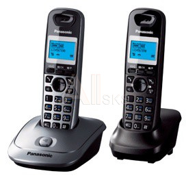 582590 Р/Телефон Dect Panasonic KX-TG2512RU2 титан (труб. в компл.:2шт) АОН