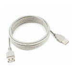 11020983 Кабель-удлинитель USB2.0 Cablexpert CC-USB2-AMAF-10-N, AM/AF, медь, 3.0м, серый, пакет