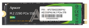 SSD APACER AS2280P4U 2TB M.2 2280 PCIe Gen3x4, R3500/W3000 Mb/s, 3D NAND, MTBF 1.8M, NVMe, 1300TBW, Retail, 5 years (AP2TBAS2280P4U-1)