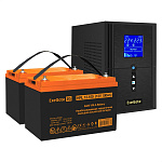 296828 Комплект ИБП EX295988RUS + батарея 100Aч EX285656RUS 2шт (инвертор, синус, для котла) ExeGate SineTower SZ-1500.LCD.AVR.2SH.1C13.USB <1500VA/1200W, чи