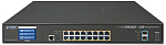 1000467282 коммутатор/ PLANET L2+/L4 16-Port 10/100/1000T 75W Ultra PoE + 2-Port 10G SFP+ Managed Switch with Color LCD Touch Screen, Hardware Layer3 IPv4/IPv6