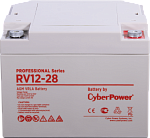 1000527486 Аккумуляторная батарея PS CyberPower RV 12-28 / 12 В 28 Ач Battery CyberPower Professional series RV 12-28, voltage 12V, capacity (discharge 20 h)