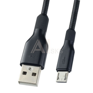 1760302 PERFEO Кабель USB2.0 A вилка - Micro USB вилка, силикон, черный, длина 1 м. (U4807)