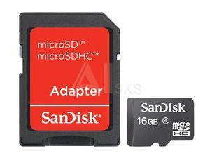 1242511 Карта памяти MICRO SDHC 16GB W/ADAPT CL4 SDSDQM-016G-B35A SANDISK