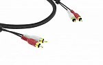 133635 Аудио кабель [95-0202006] Kramer Electronics [C-2RAM/2RAM-6] 2 RCA на 2 RCA (Вилка - Вилка), 1.8 м