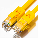 GCR Патч-корд 0.3m, кат.5e, прямой, UTP, желтый, позолоченные контакты, 24 AWG, литой, GCR-LNC02-0.3m, ethernet high speed 1 Гбит/с, RJ45, T568B (LNC