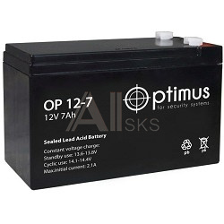 1389909 Optimus OP1207 Батарея 12V/7Ah (для охранно-пожарных систем)(клемма F1)