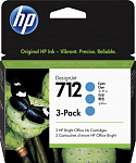 1416302 Картридж струйный HP 712 3ED77A голубой x3упак. (29мл) для HP DJ Т230/630