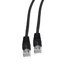 Патч-корд UTP Cablexpert PP12-0.5M/BK кат.5e, 0.5м, литой, многожильный (черный) {500}