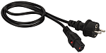 LAN-PP13L/SH-1.0-BK Шнур питания с блокировкой C13-Schuko прямая, 3х0.75, 220В, 10А, черный, 1 метр