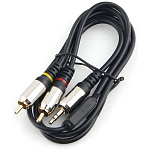 1782399 Кабель аудио Cablexpert CCAB-02-35M2RM-1MB. 3.5 джек(M)/2х RCA (M), черный, 1м, блистер