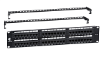 Патч-панель Cabeus PL-48-Cat.6-Dual IDC Патч-панель 19" (2U), 48 портов RJ-45, категория 6, Dual IDC, с задним кабельным организатором