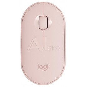 1782810 910-005717 Мышь Logitech Pebble M350 розовый оптическая (1000dpi) silent беспроводная BT USB для ноутбука (3but)