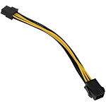 11033067 Кабель-удлинитель питания PCIe Cablexpert PCIe 6pin(F) / PCIe 8pin(M), медь, 20см, пакет
