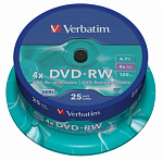 82193 Диск DVD-RW Verbatim 4.7Gb 4x Cake Box (25шт) (43639)