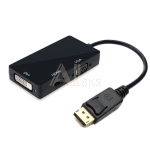 1504562 ORIENT Кабель-адаптер C309, DisplayPort M -> HDMI/ DVI-I/ VGA, длина 0.2 метра, черный (30309)