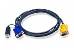 1000238464 Шнур, мон., клав.+мышь USB, SPHD15=>HD DB15+USB A-Тип, Male-2xMale, 8+4 проводов, опрессованный, 5 метр., черный/ Intelligent cable HDB15m/USBAM 5M