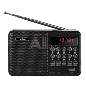 1709619 Perfeo радиоприемник цифровой PALM FM+ 87.5-108МГц/ MP3/ питание USB или 18650/ черный (i90-BL) [PF_A4870]